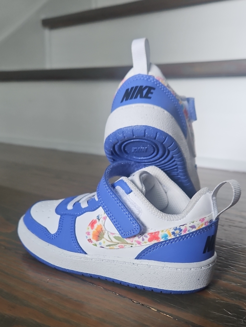 Nike Kids Sneakers with Floral Swoosh